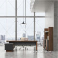 White Reception Desk Wooden Table Chair Managers Ergonomic Office Computer Desk Factory